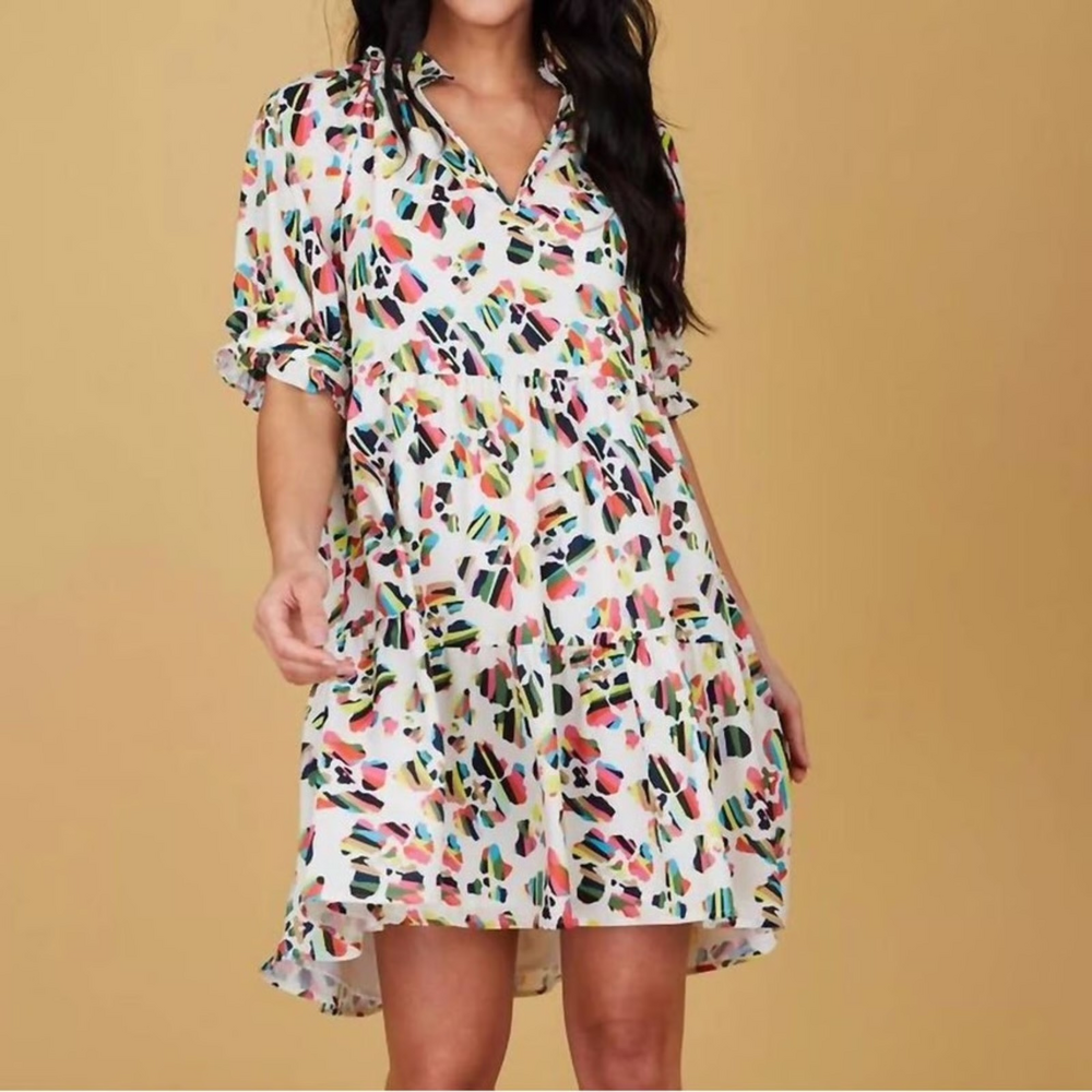 CROSBY BY MOLLIE BURCH isabelle dress in panthera in Cream